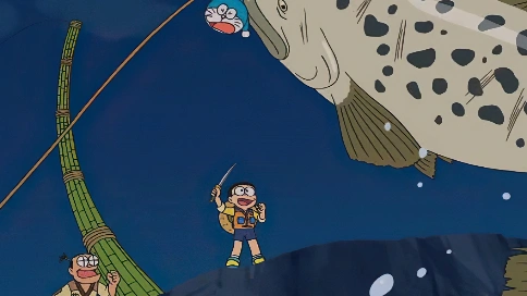 哆啦A梦新番650集，《老爷爷岛的怪鱼猎人》下