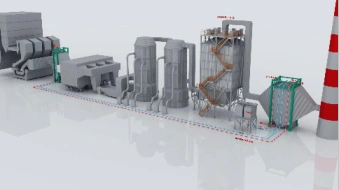 静电除尘器-冷凝换热器工业机械原理三维演示动画-烟气污染治理工艺三维动画制作