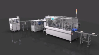 面膜生产线工艺流程动画-面膜包装机装盒机工业机械设备原理三维演示动画制作
