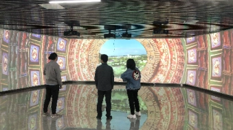 北京展厅沉浸式三折幕片源,四折幕五折幕数字投影沙盘系统