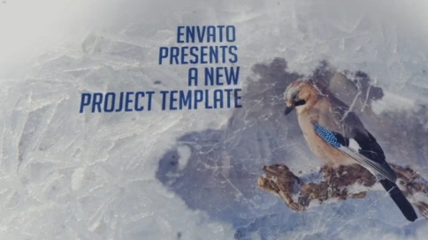 大气冰雪场景质感模糊遮罩切换幻灯片揭示模板