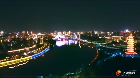 城市夜景，无人机航拍