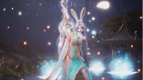 【魔域口袋版】2023兔年兽旗袍兔展示(游戏低模)