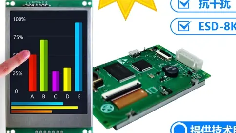 2.8英寸TFT彩屏模块加PCB板，宽视角色彩鲜明，SPI串口或8位／16位MCU并口通信，可配电阻电容触摸