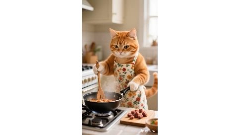 AI動物做飯