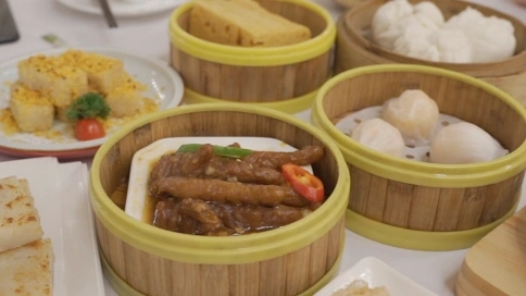 廣府文化廣式點心廣州早茶廣東嶺南文化飲早茶場景