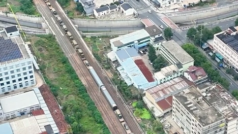 城市火車交通環(huán)境航拍