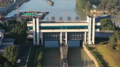 京杭大运河大闸口航拍