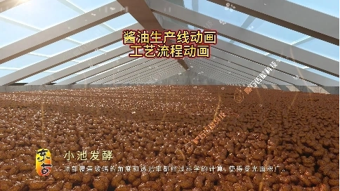 酱油生产线工艺动画，食品工艺推广流量密码