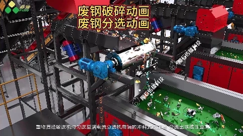 废钢分选工艺动画，资源循环好帮手
