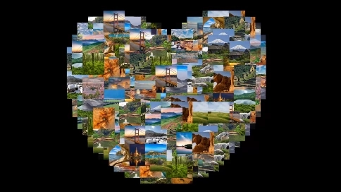 照片爱心聚拢效果