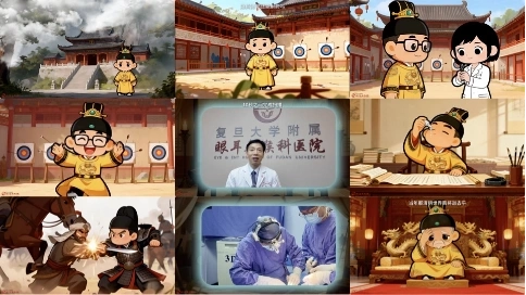 复旦大学附属眼耳鼻喉科医院ai动画创意视频 穿越历史时空 与古代帝王之间的对话，眼疾治疗之法为陛下解忧